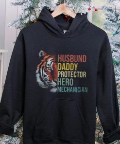 Husband Daddy Protector Hero Mechanician Father's Day Father T Shirt