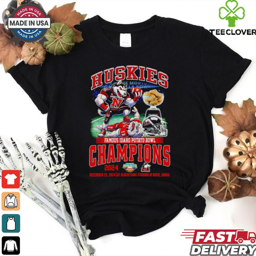 Huskies Famous Idaho Potato Bowl Champions 2024 mascot shirt Huskies Famous Idaho Potato Bowl Champions 2024 mascot shirt