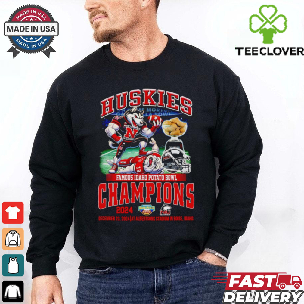Huskies Famous Idaho Potato Bowl Champions 2024 mascot shirt Huskies Famous Idaho Potato Bowl Champions 2024 mascot shirt