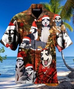 Husky Christmas Aloha Shirt, Funny Christmas Gift Ideas