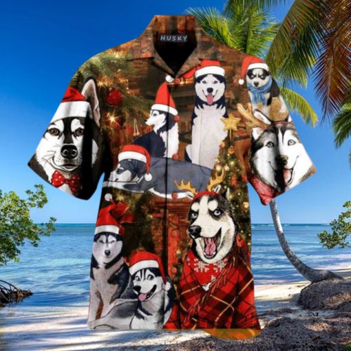 Husky Christmas Aloha Shirt, Funny Christmas Gift Ideas