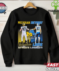 Hutchinson Michigan Wolverines on Saturdays Detroit Lions on Sundays shirt