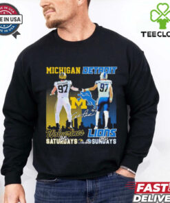 Hutchinson Michigan Wolverines on Saturdays Detroit Lions on Sundays shirt