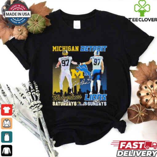 Hutchinson Michigan Wolverines on Saturdays Detroit Lions on Sundays shirt