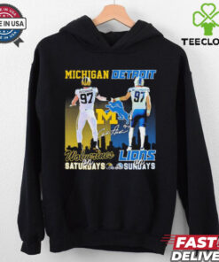 Hutchinson Michigan Wolverines on Saturdays Detroit Lions on Sundays shirt