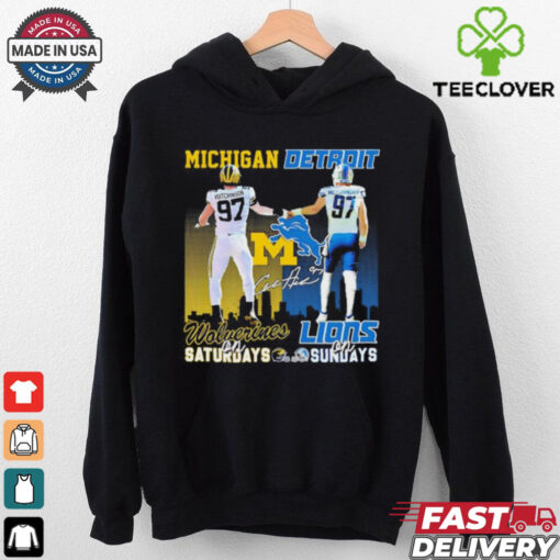 Hutchinson Michigan Wolverines on Saturdays Detroit Lions on Sundays shirt