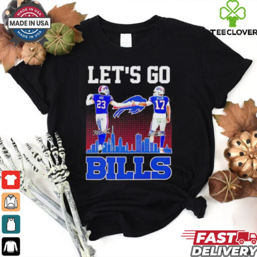 Hyde and Allen Buffalo Bills football city skyline signatures shirt