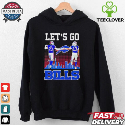 Hyde and Allen Buffalo Bills football city skyline signatures shirt