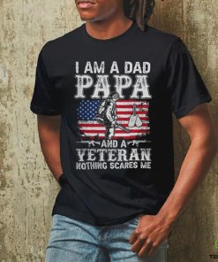 I Am A Dad Papa And A Veteran Nothing Scares Me hoodie, sweater, longsleeve, shirt v-neck, t-shirt