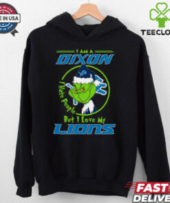 I Am A Dixon Hate People People But I Love My Lions Shirt featuring a humorous design expressing a love for the Detroit Lions despite a preference for solitude.