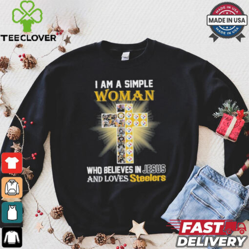 I Am A Simple Woman Who Believes In Jesus And Loves Steelers Logo Shirt