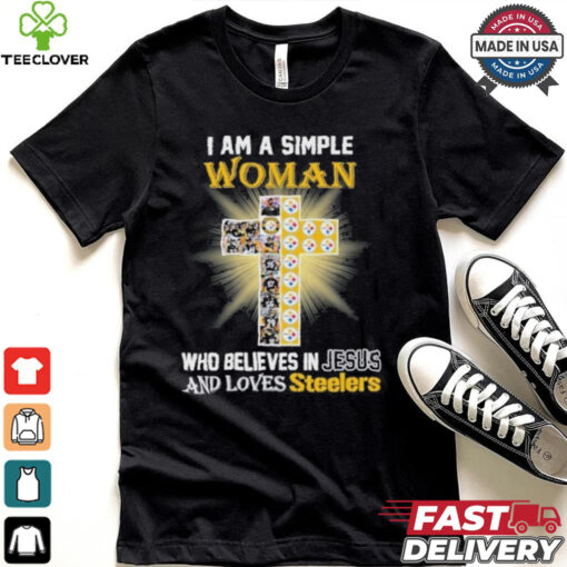 I Am A Simple Woman Who Believes In Jesus And Loves Steelers Logo Shirt