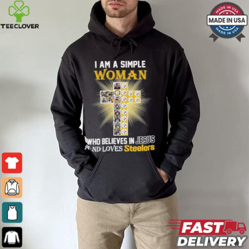 I Am A Simple Woman Who Believes In Jesus And Loves Steelers Logo Shirt