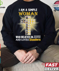 I Am A Simple Woman Who Believes In Jesus And Loves Steelers Logo Shirt