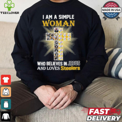 I Am A Simple Woman Who Believes In Jesus And Loves Steelers Logo Shirt