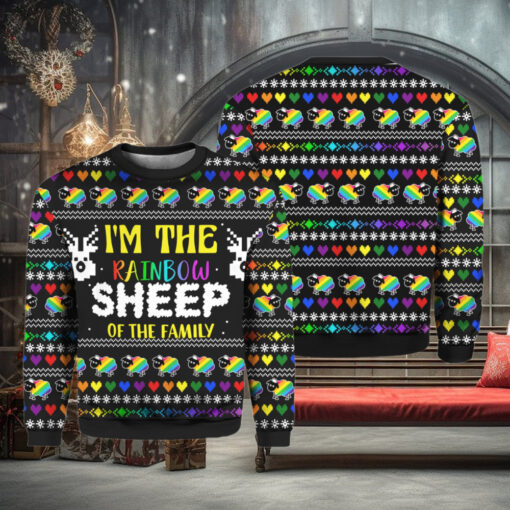 I Am The Rainbow Sheep Of Family Ugly Christmas Sweater
