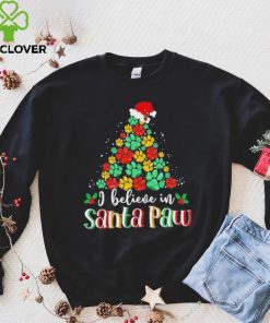 I Believe In Santa Paw Dog Giftfunny Chrismas Tree Gift Shirt