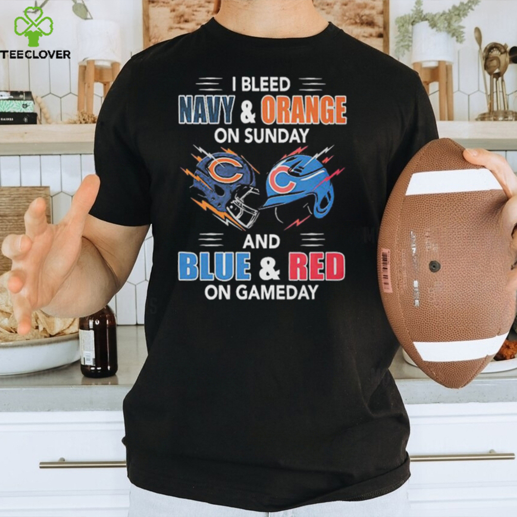I Bleed Navy Orange On Sunday Hat And Blue Red On Gameday T shirt For Fans I Bleed Navy Orange On Sunday Hat And Blue Red On Gameday T shirt For Fans