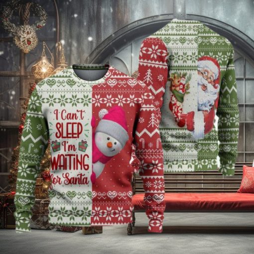 I Can’t Sleep I’m Waiting For Santa Ugly Christmas Sweater Knitted Gift For Men And Women