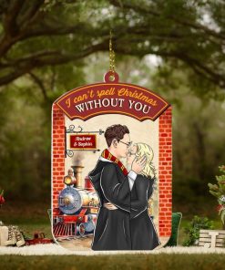 I Can’t Spell Christmas Without You Personalized Ornament, Kissing Couple Gifts