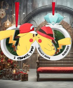 I Choose You, Set Of 2 Personalized Ornaments For Couple, Christmas Gift, Anniversary Gift Ideas