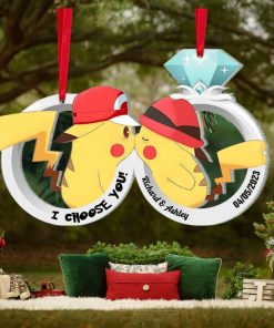 I Choose You, Set Of 2 Personalized Ornaments For Couple, Christmas Gift, Anniversary Gift Ideas