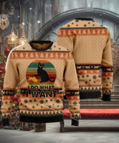 I Do What A Want Black Cat Funny Cat Ugly Christmas 3D Sweater Gift For Christmas