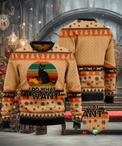 I Do What A Want Black Cat Ugly Christmas Sweater Funny Gift For Men And Women Family Holidays
