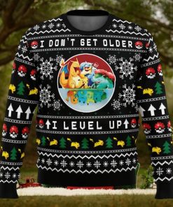 I Don’t Get Older I Level Up Pokemon Ugly Christmas Sweater