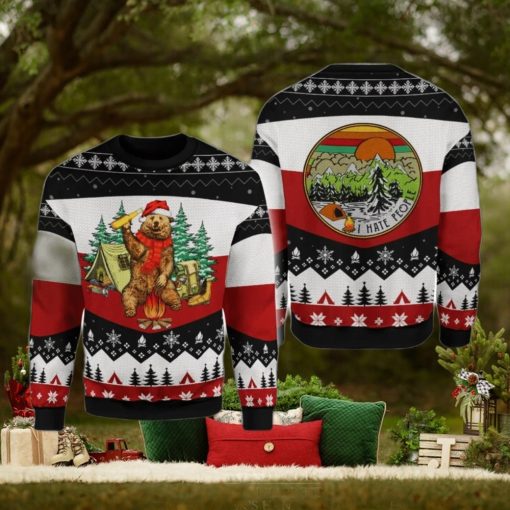 I Hate People Bear Beer Ugly Sweater For Christmas