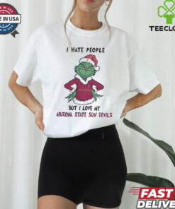I Hate People But I Love My Arizona State Sun Devils Grinch Merry Christmas Shirt