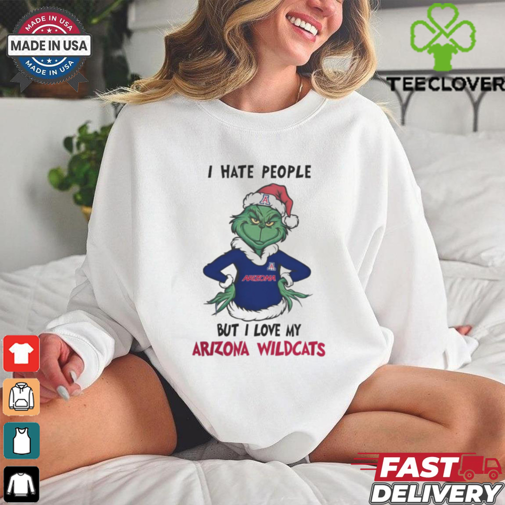 I Hate People But I Love My Arizona Wildcats Grinch Merry Christmas Shirt I Hate People But I Love My Arizona Wildcats Grinch Merry Christmas Shirt