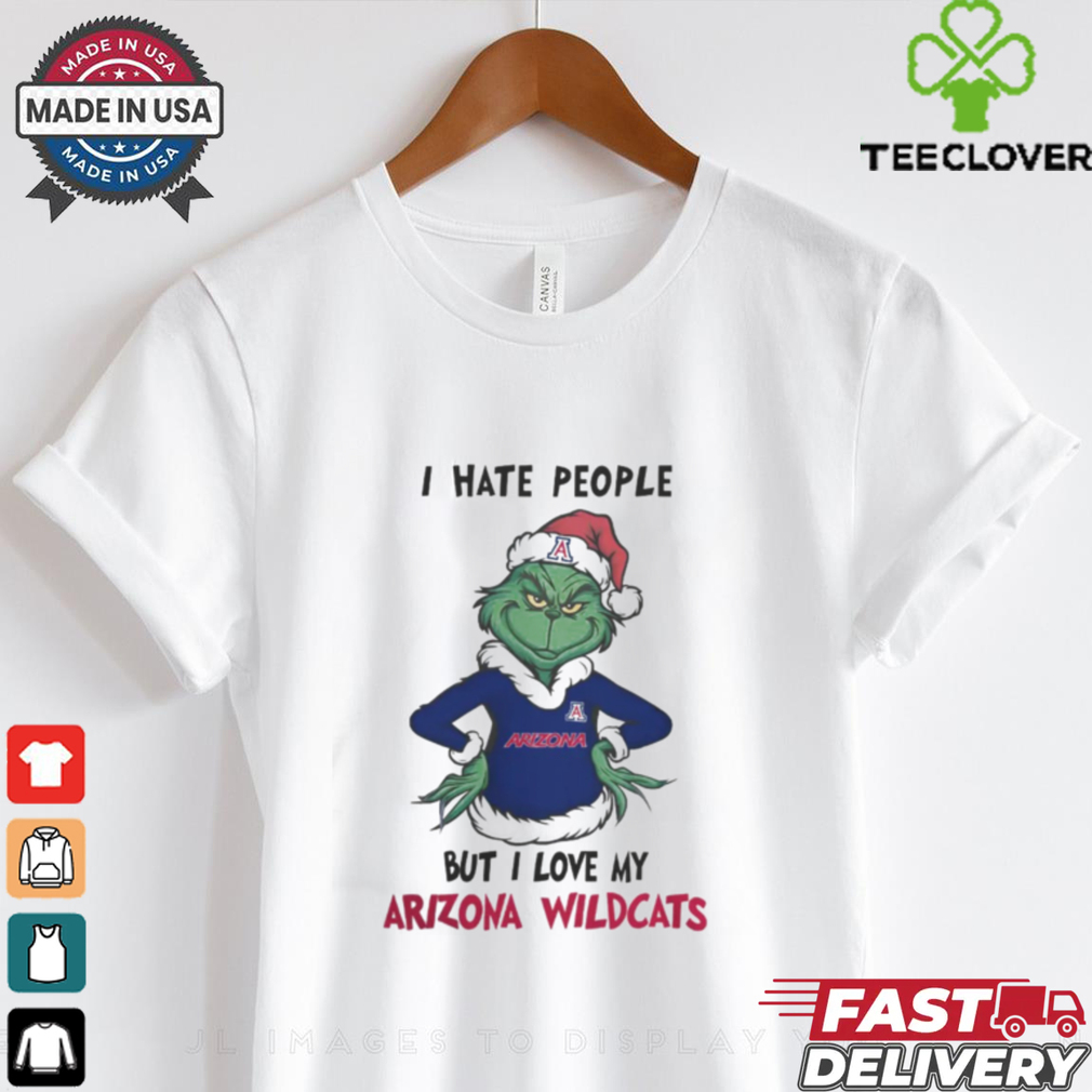 I Hate People But I Love My Arizona Wildcats Grinch Merry Christmas Shirt I Hate People But I Love My Arizona Wildcats Grinch Merry Christmas Shirt