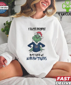 I Hate People But I Love My Auburn Tigers Grinch Merry Christmas Shirt