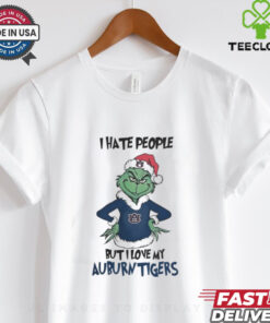 I Hate People But I Love My Auburn Tigers Grinch Merry Christmas Shirt