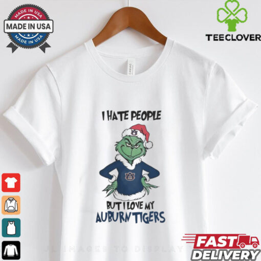 I Hate People But I Love My Auburn Tigers Grinch Merry Christmas Shirt