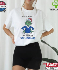 I Hate People But I Love My BYU Cougars Grinch Merry Christmas Shirt
