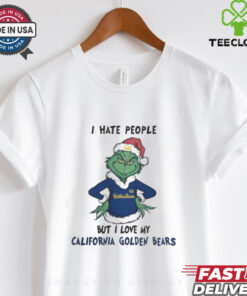 I Hate People But I Love My California Golden Bears Grinch Merry Christmas Shirt