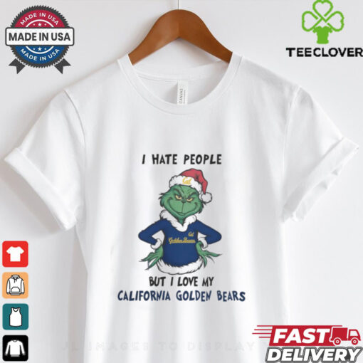 I Hate People But I Love My California Golden Bears Grinch Merry Christmas Shirt