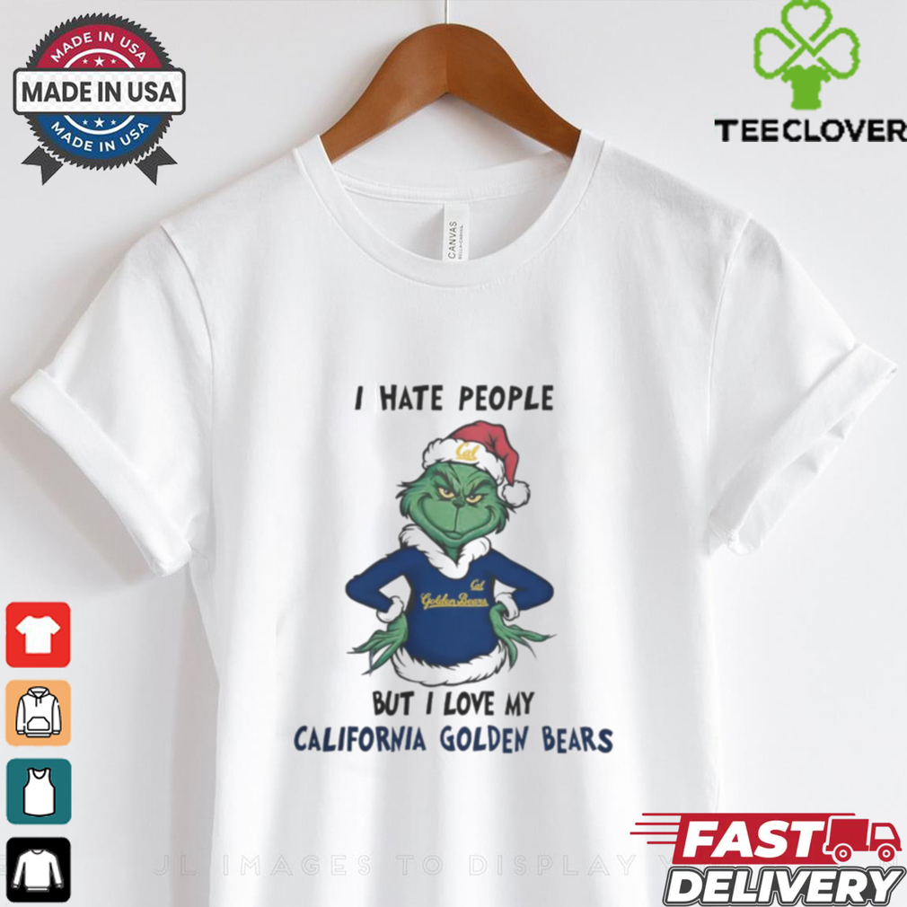 I Hate People But I Love My California Golden Bears Grinch Merry Christmas Shirt I Hate People But I Love My California Golden Bears Grinch Merry Christmas Shirt
