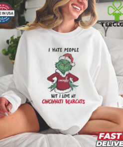 I Hate People But I Love My Cincinnati Bearcats Grinch Merry Christmas Shirt