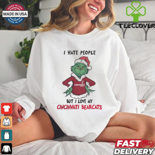 I Hate People But I Love My Cincinnati Bearcats Grinch Merry Christmas Shirt