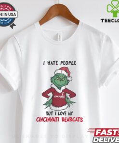 I Hate People But I Love My Cincinnati Bearcats Grinch Merry Christmas Shirt