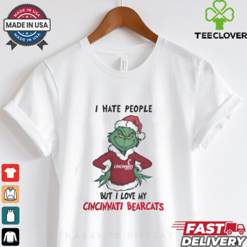 I Hate People But I Love My Cincinnati Bearcats Grinch Merry Christmas Shirt
