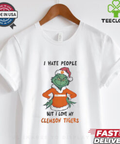 I Hate People But I Love My Clemson Tigers Grinch Merry Christmas Shirt
