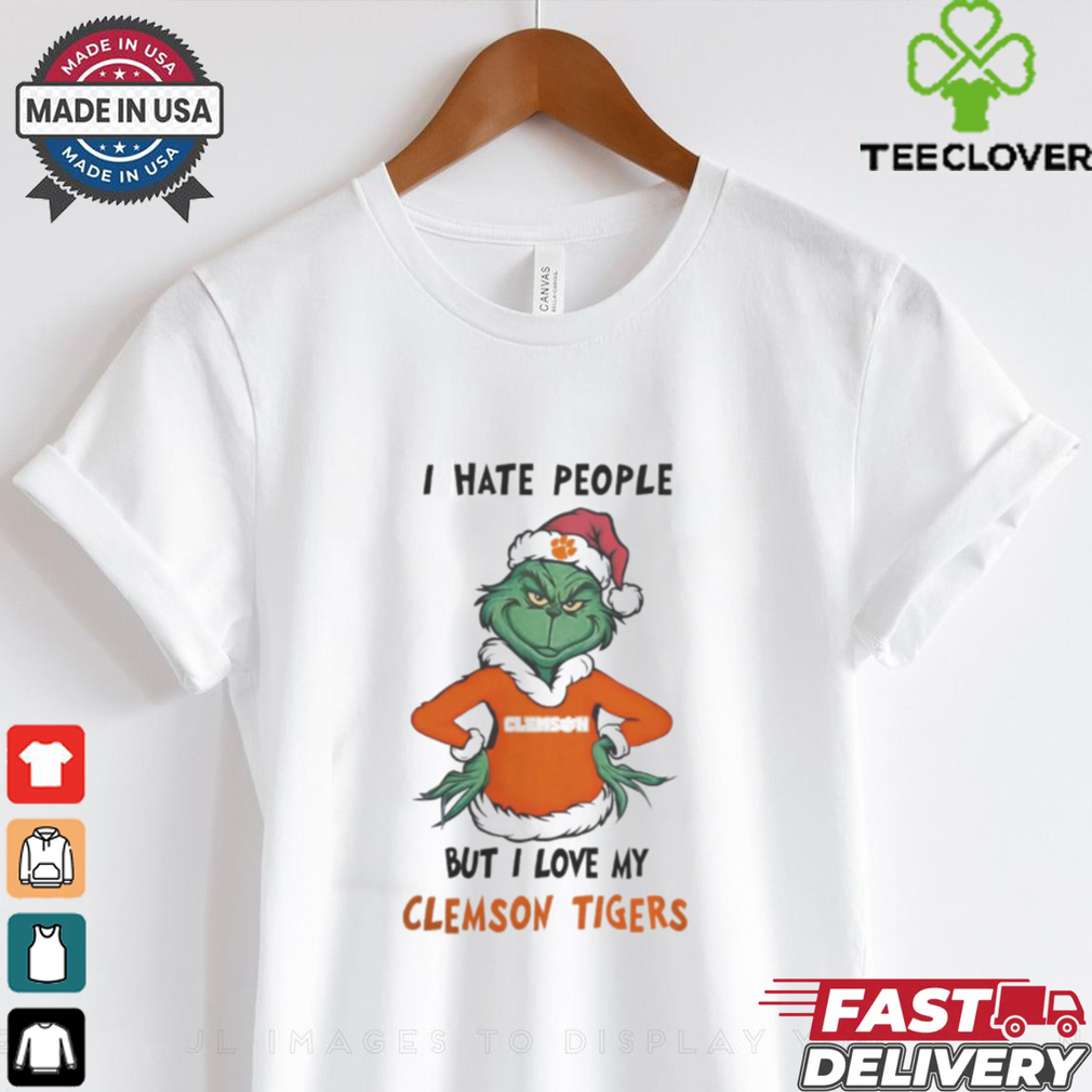 I Hate People But I Love My Clemson Tigers Grinch Merry Christmas Shirt I Hate People But I Love My Clemson Tigers Grinch Merry Christmas Shirt