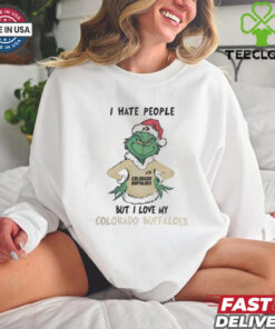I Hate People But I Love My Colorado Buffaloes Grinch Merry Christmas Shirt