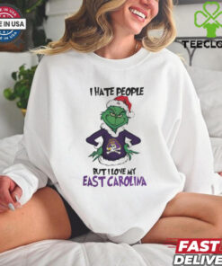 I Hate People But I Love My East Carolina Pirates Grinch Merry Christmas Shirt