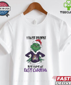 I Hate People But I Love My East Carolina Pirates Grinch Merry Christmas Shirt