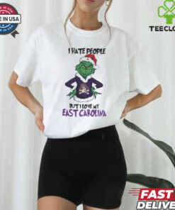 I Hate People But I Love My East Carolina Pirates Grinch Merry Christmas Shirt